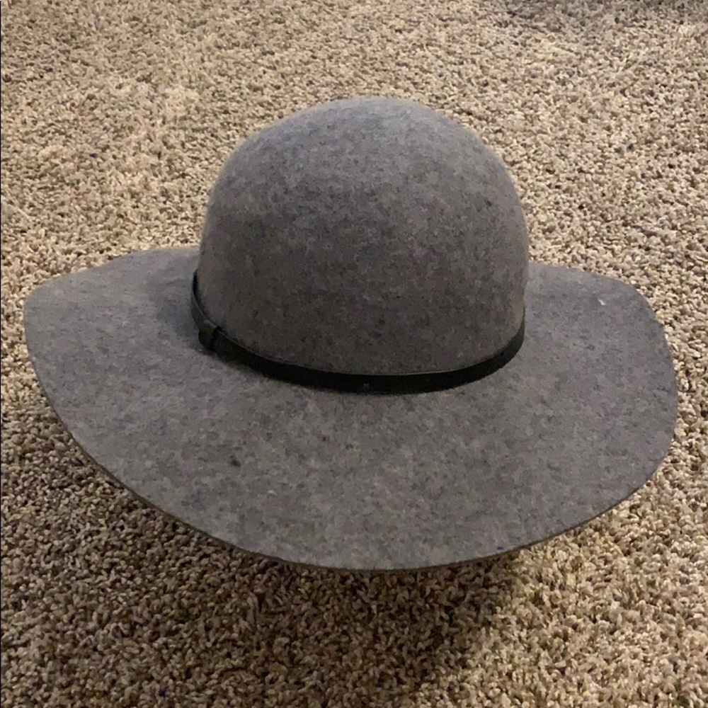 Grey and black hat